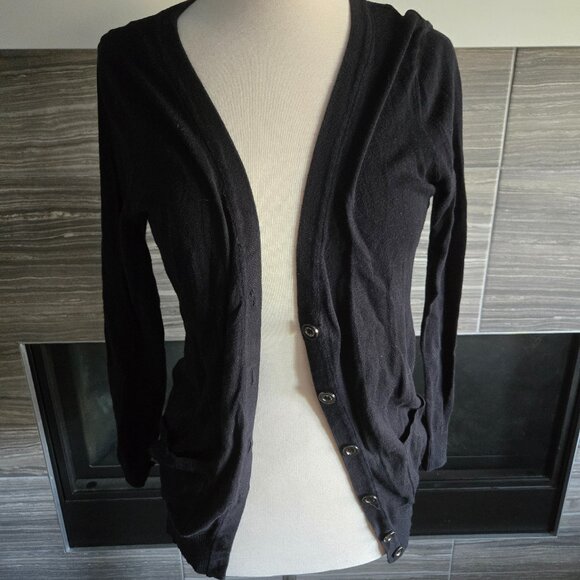 Forever 21 Black Button-Front Cardigan - Size XL - Picture 1 of 2